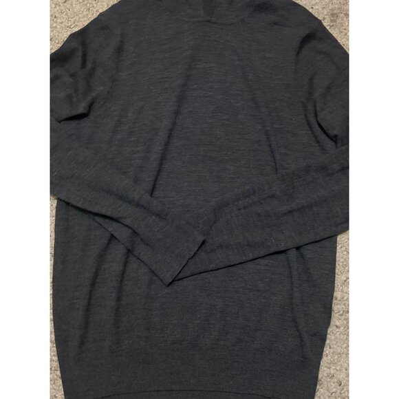 Vince Mens Charcoal Gray 100% Wool Lightweight Pullover Hoodie Sweater S - Picture 6 of 6